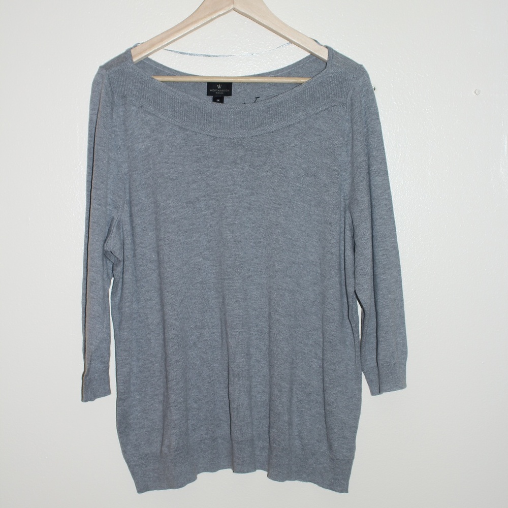 5/$25🛍Worthington Grey Scoop Neck Top Plus Size